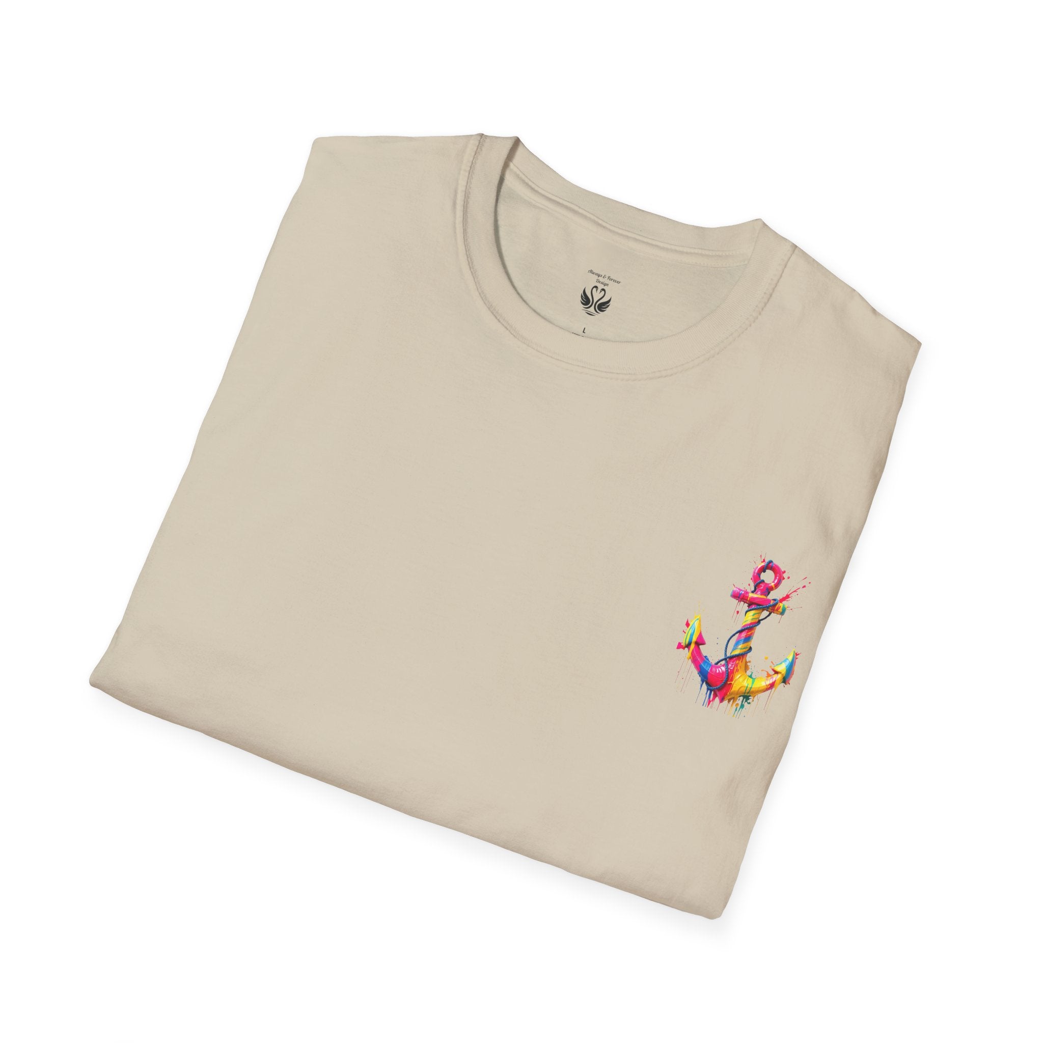 Colorful Anchor Design Unisex T-Shirt, Casual Tee, Nautical Gift, Beachwear, Summer Fashion, Gift for Sailors