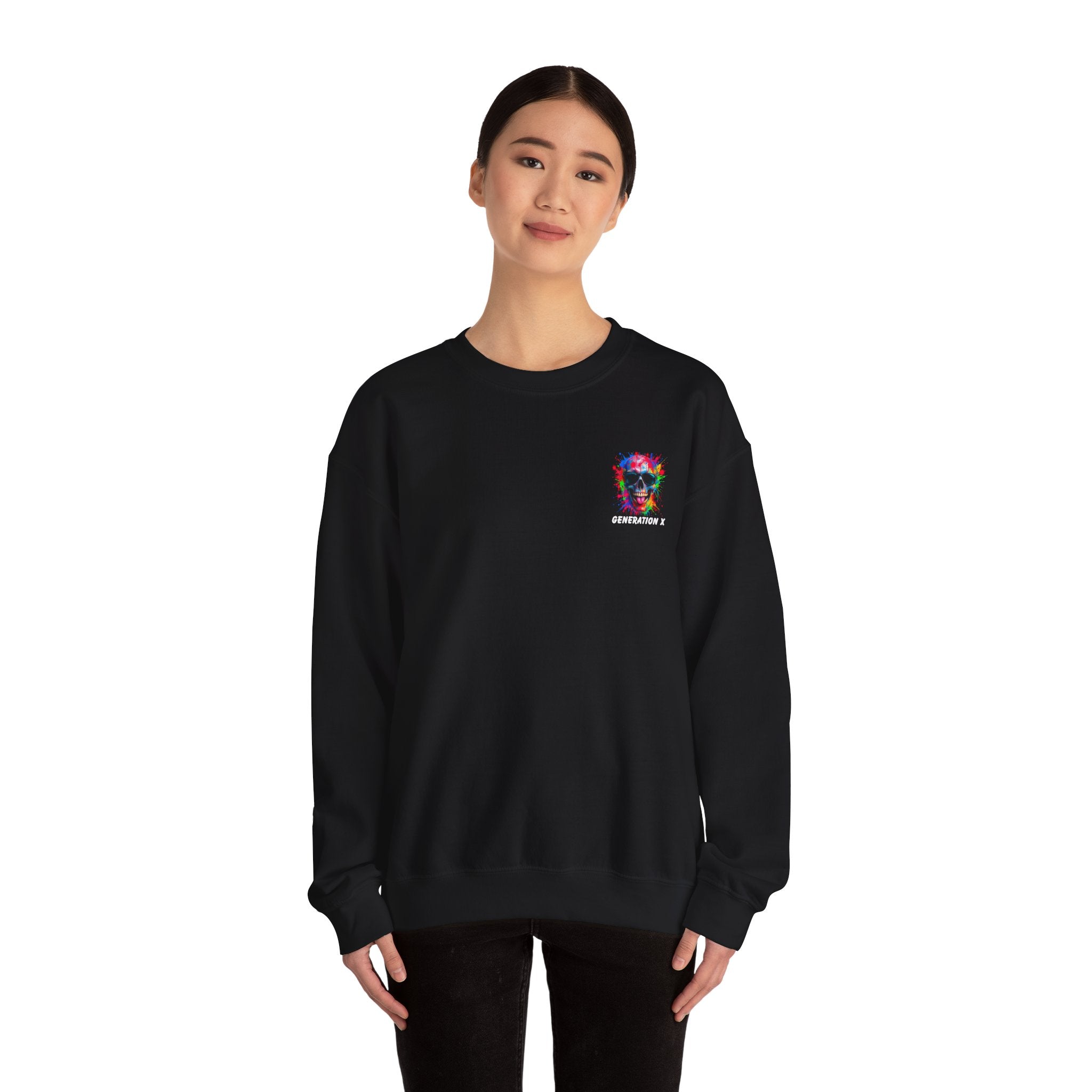 Vibrant Skull Sweatshirt - Unisex Crewneck, Colorful Graphic, Perfect for Casual Wear, Gifts for Friends, Halloween & Parties