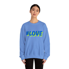 #Love Unisex Heavy Blend™ Crewneck Sweatshirt - Cozy Gift for Friends, Valentine's Day, Casual Wear, Gift for Her, Everyday Comfort