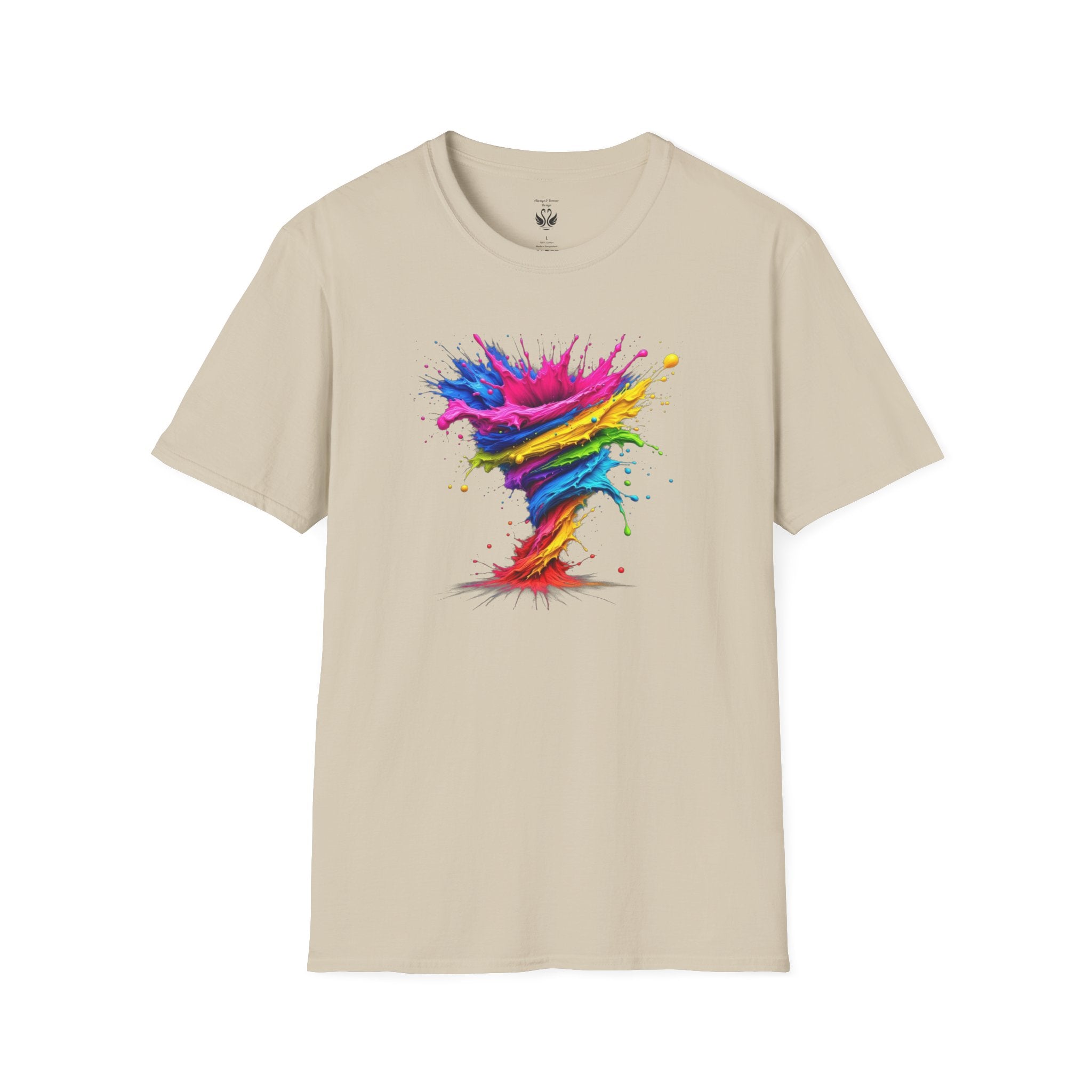 Vibrant Splash Art Tee, Colorful Unisex T-Shirt, Fun Graphic Tee, Summer Festival Top, Gift for Art Lovers, Casual Everyday Wear