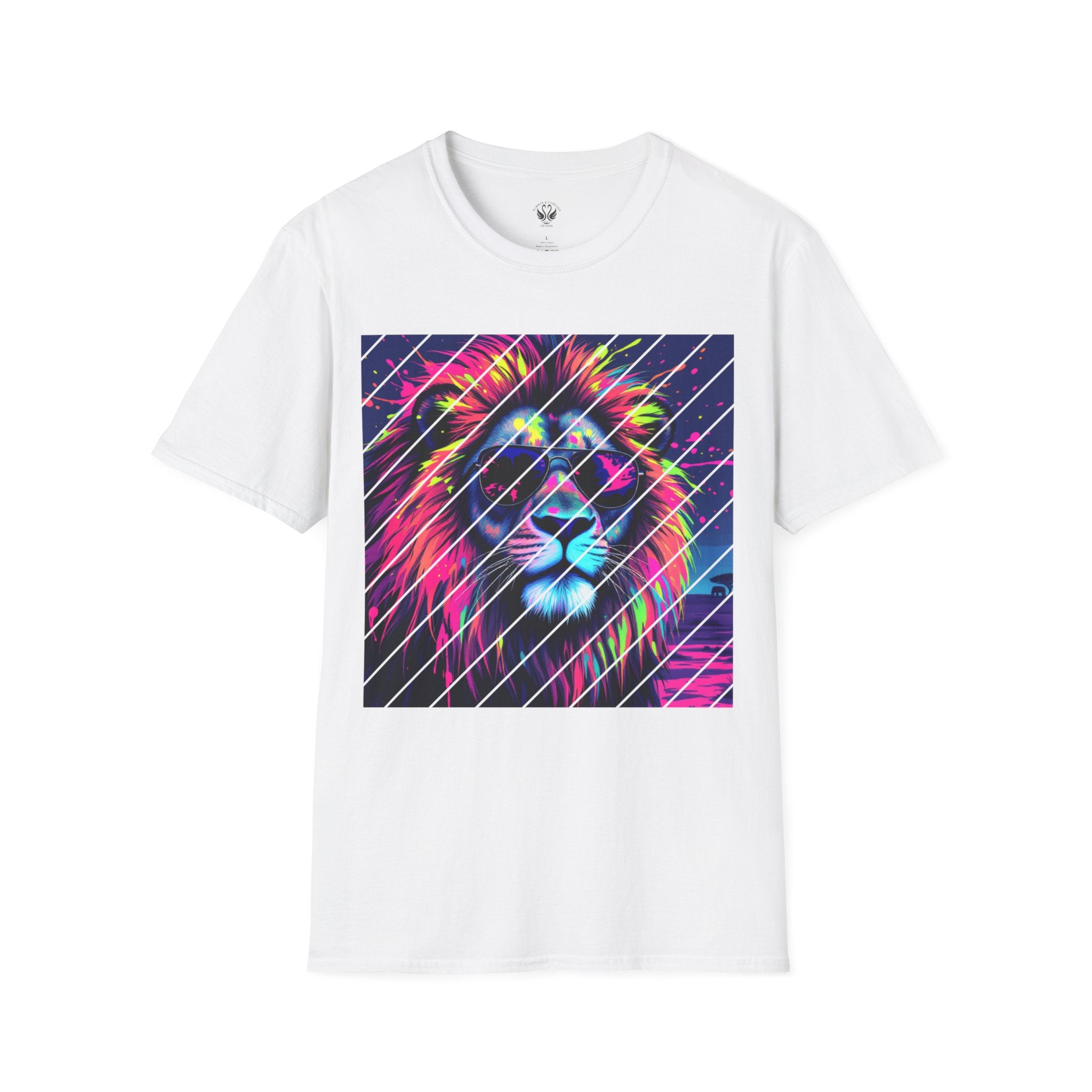 Vibrant Lion Graphic T-Shirt, Colorful Unisex Tee, Gift for Animal Lovers, Trendy Casual Wear, Perfect for Birthdays and Celebrations