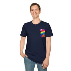 Vibrant Rainbow Softstyle T-Shirt, Unisex Pride Tee, LGBTQ+ Apparel, Colorful Casual Wear, Summer Festival Shirt