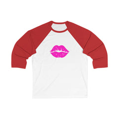 Kiss Mark Unisex Baseball Tee, Love Shirt, Valentine's Day Gift, Casual Wear, Trendy Tee, Fun Graphic Tee