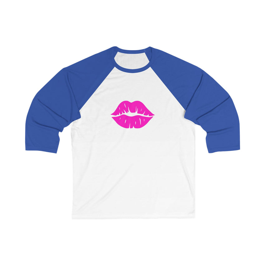 Kiss Mark Unisex Baseball Tee, Love Shirt, Valentine's Day Gift, Casual Wear, Trendy Tee, Fun Graphic Tee