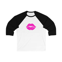 Kiss Mark Unisex Baseball Tee, Love Shirt, Valentine's Day Gift, Casual Wear, Trendy Tee, Fun Graphic Tee