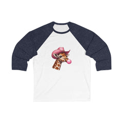 Playful Giraffe Baseball Tee, Unisex 3/4 Sleeve Shirt, Fun Graphic Tee, Animal Lover Gift, Cute Casual Wear, Great for Birthdays