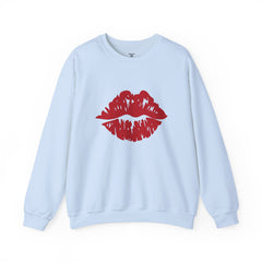 Romantic Lip Print Crewneck Sweatshirt | Perfect Gift for Her | Cozy Casual Wear, Valentine's Day, Birthday, Self-Care