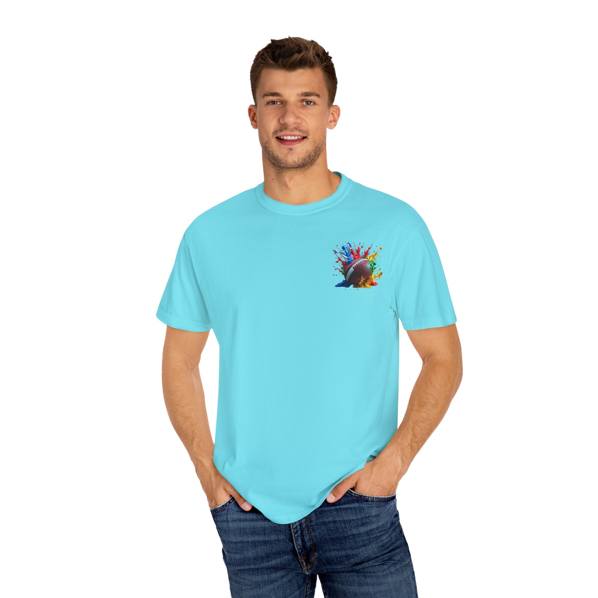Rugby Ball Graphic T-Shirt, Unisex Vintage Tee, Perfect for Festivals, Beach Days, and Casual Wear, Gift for Sun Lovers